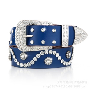 Ceinture en cuir véritable pour femme accessoires strass artificiel