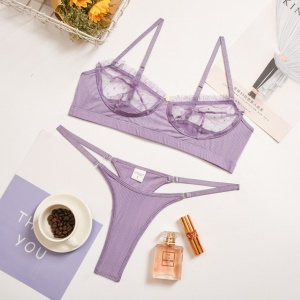 Lingerie femme ensemble dentelle maillage