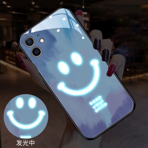 IPhone Étui de protection pour téléphone verre trempé lumineux avec dessin animé