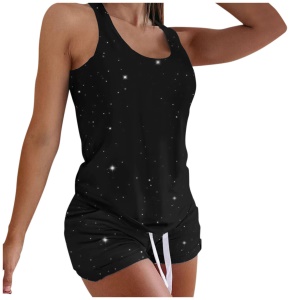 Ensemble de pyjama pour femmes set de 2 pièces en spandex