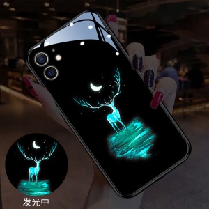 Coque de protection pour téléphone portable IPhone en verre trempé luminescent à commande vocale