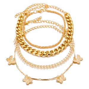 Femme bracelet de cheville ensemble en cristal de titane