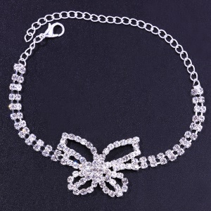 Bracelet de cheville en alliage pour femmes avec accessoires papillon