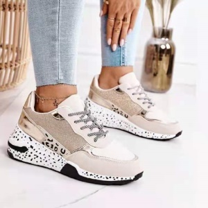 Chaussures casual pour femmes semelle épaisse avec motif de la peau de léopard