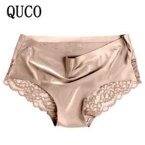 Culotte femme en soie glacée respirant taille moyenne antibactérienne