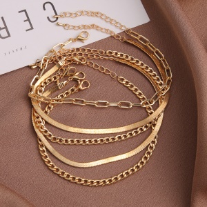 Femme bracelet de cheville ensemble en cristal de titane