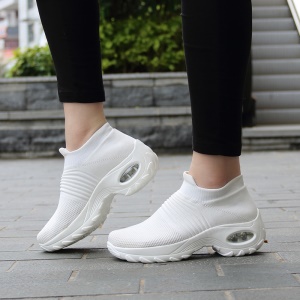 Chaussures décontractées en tissu moucheté pour femmes à semelle épaisse