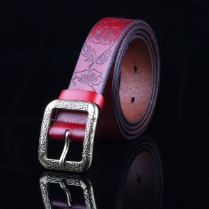 Ceinture en cuir pour femmes Boucle en alliage