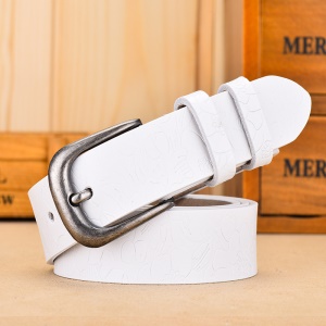 Ceinture en cuir véritable pour femme avec boucle aiguille en alliage