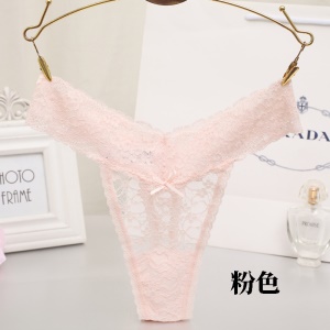 T-string culotte sexy en dentelle pour femme Transparente