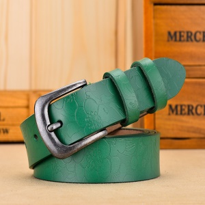 Ceinture en cuir véritable pour femme avec boucle aiguille en alliage