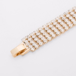 Bracelet en alliage avec strass artificiel pour femmes