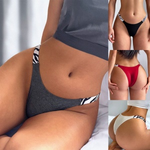 Femme Thong sexy culotte en cotton à la mode élastique