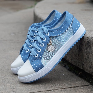 Chaussures casual plates pour femmes tissu mailles