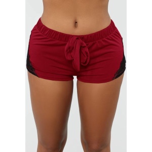 Mini shorts de sport femme en dentelle et coton filature