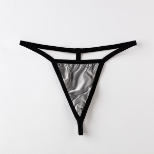 T-string culotte sexy en soie pour femme