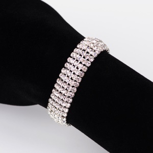 Bracelet en alliage avec strass artificiel pour femmes