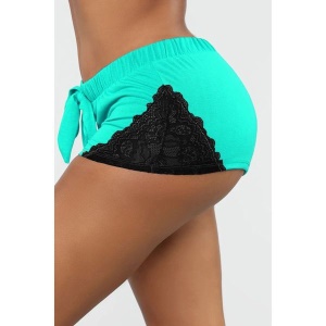 Mini shorts de sport femme en dentelle et coton filature