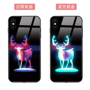 Coque de protection pour téléphone portable IPhone en verre trempé luminescent à commande vocale