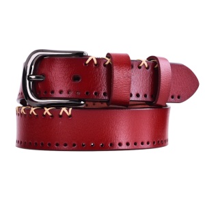 Ceinture femme en cuir véritable avec boucle aiguille en alliage