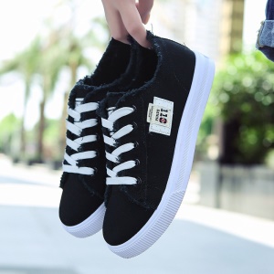 Chaussures en canvas pour femmes semelle en caoutchouc