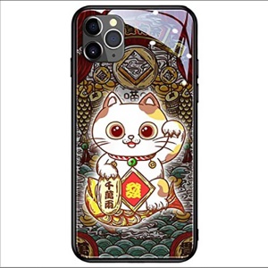 IPhone Étui de protection pour téléphone verre trempé lumineux avec dessin animé