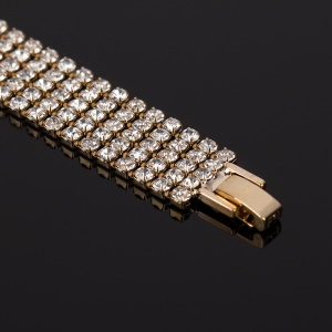 Bracelet en alliage avec strass artificiel pour femmes