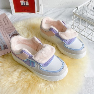 Chaussures décontractées pour femmes avec semelle épaisse en cuir artificiel