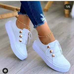 Chaussures de loisir pour femmes en cuir artificiel semelle épaisse