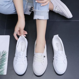 Chaussures casual plates pour femmes en cuir PU artificiel