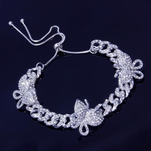 Bracelet de cheville en alliage pour femmes avec accessoires papillon