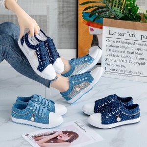 Chaussures casual plates pour femmes tissu mailles