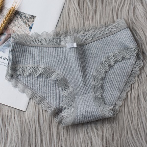 Culotte en coton pour fille avec bords en dentelle respirant taille moyenne