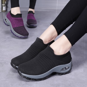 Chaussures décontractées en tissu moucheté pour femmes à semelle épaisse