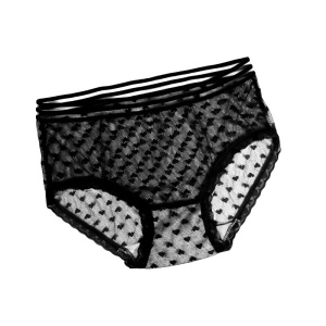 Culotte en coton femme translucide ajouré en dentelle