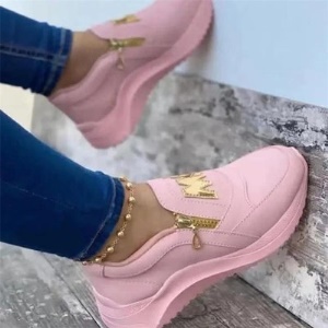 Baskets pour femmes à semelle épaisse avec fermeture éclair