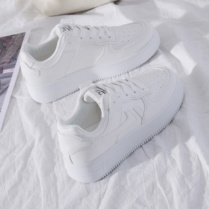 Chaussures décontractées pour femmes avec semelle épaisse en cuir artificiel
