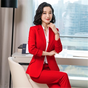 Costume femme ensemble de 2pcs (blazer chic+pantalon) en fibre de polyester