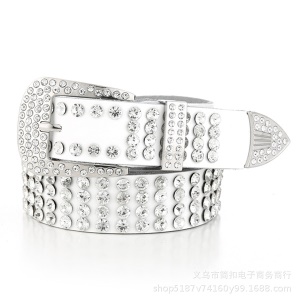 Ceinture en cuir véritable pour femme accessoires strass artificiel