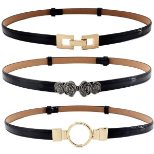 Ceinture en cuir artificiel femme boucle en alliage