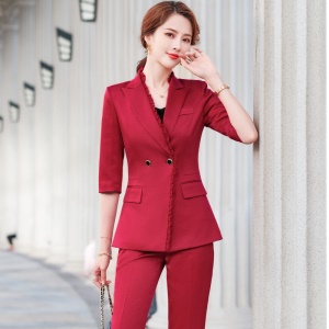 Costume Femme 2 pièces (blazer à manches moyennes+pantalon) Tailleur Slim