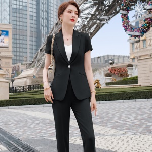 Femme Tailleur de pantalon/jupe set de 2 pcs blazer à manches courtes