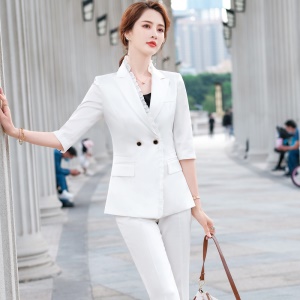 Costume Femme 2 pièces (blazer à manches moyennes+pantalon) Tailleur Slim