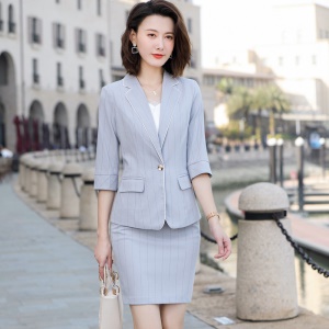 Tailleur de jupe/pantalons rayures pour femme design à la mode