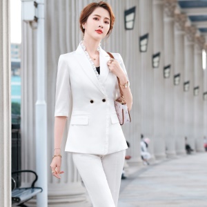 Costume Femme 2 pièces (blazer à manches moyennes+pantalon) Tailleur Slim
