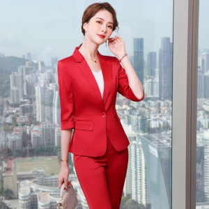 Femme Tailleur de pantalon blazer à manches moyennes