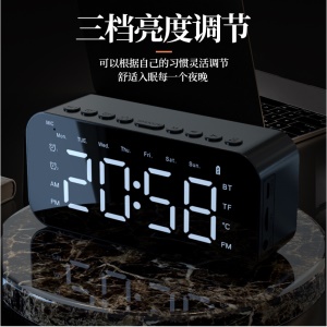Haut-parleur Bluetooth sans fil Portable LED Affichage Temps avec Interface de carte TF
