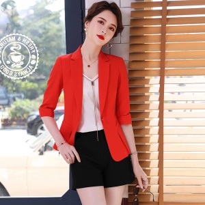 Costume à la mode deux pièces (blazer à manches moyennes+short/pantalon évasé)