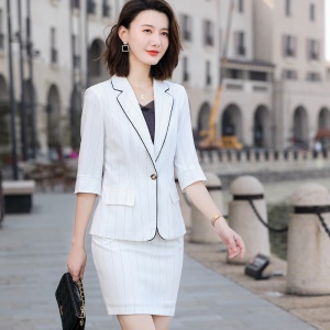 Tailleur de jupe/pantalons rayures pour femme design à la mode