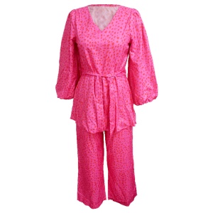 Ensemble deux pièces haut et pantalon décontracté pour femme